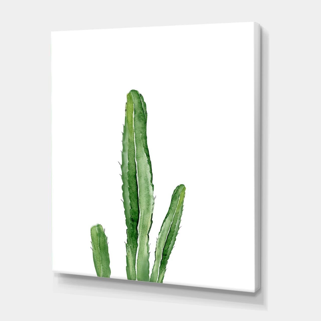 Designart - Green Cactus South Western Plant Botanical Detail - Tropical Canvas Wall Art Print